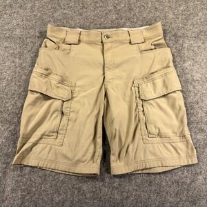 Duluth Trading Shorts Mens 36 Khaki Flex Dry On The Fly Cargo Nylon Outdoor Hike
